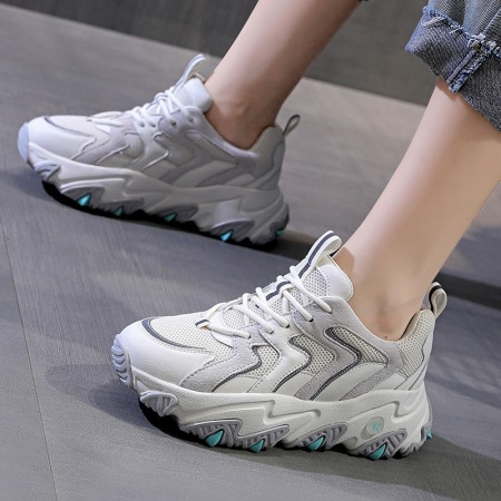 Fall New Reflective Women's Thick-Soled Increased Sports Casual Shoes Women